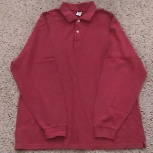 Vintage Gap Factory Store Men's Long Sleeve Medium Red Polo Shirt Sz Xlarge